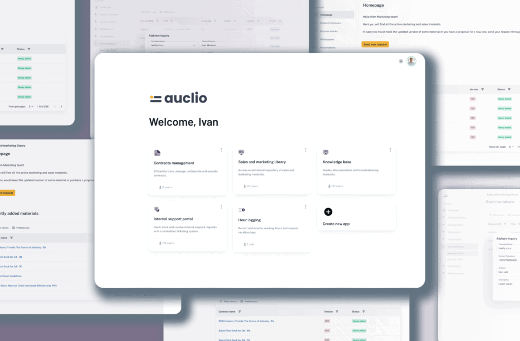 Auclio low-code platform redesignes