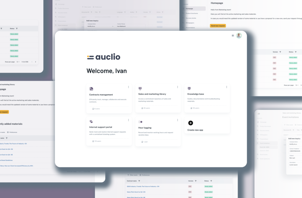 Auclio low-code platform redesignes