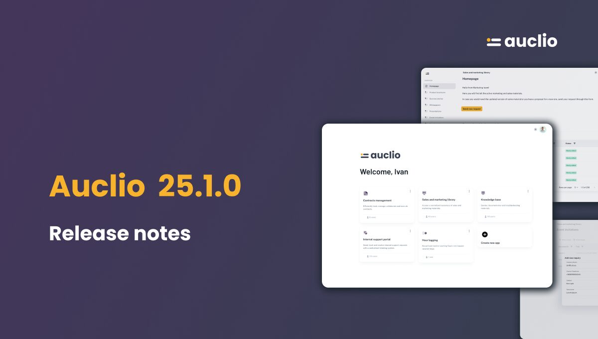 Auclio release notes 25.1.