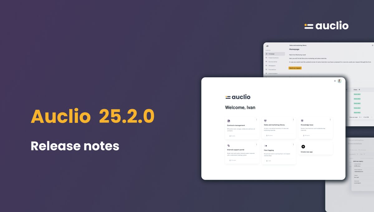 Auclio release notes 25.2.