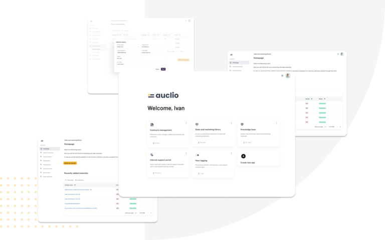 Auclio Low Code No Code information management platform