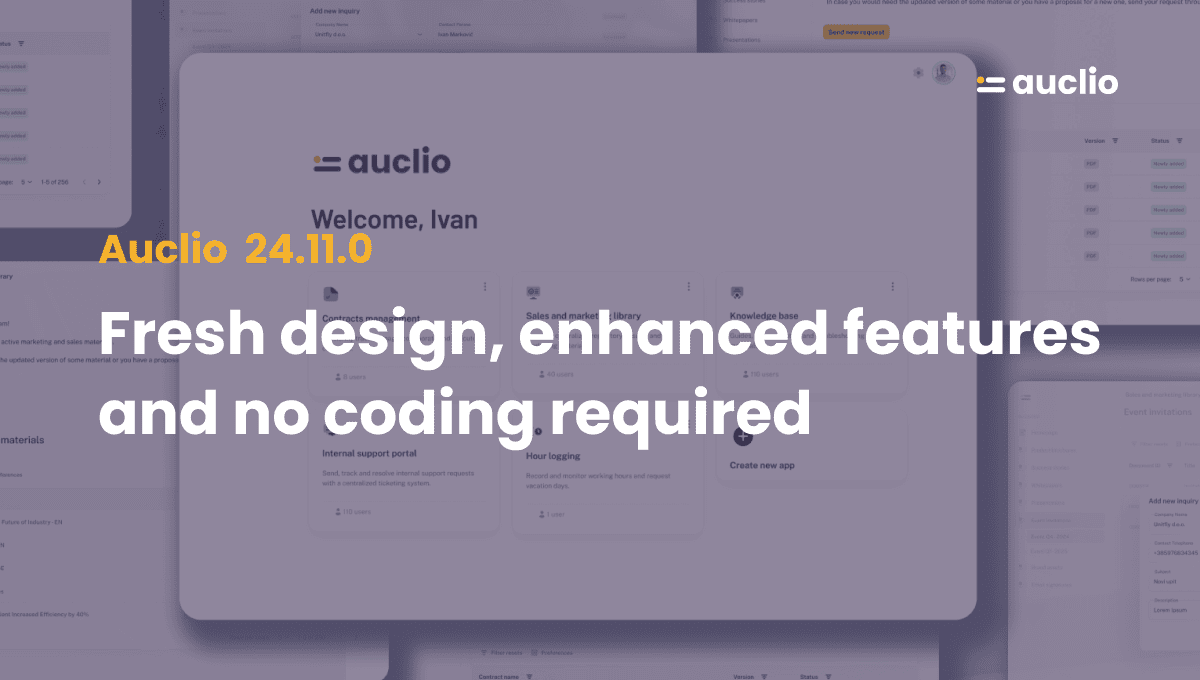 Announcing Auclio 24.11.0: Fresh design, enhanced features and no coding required
