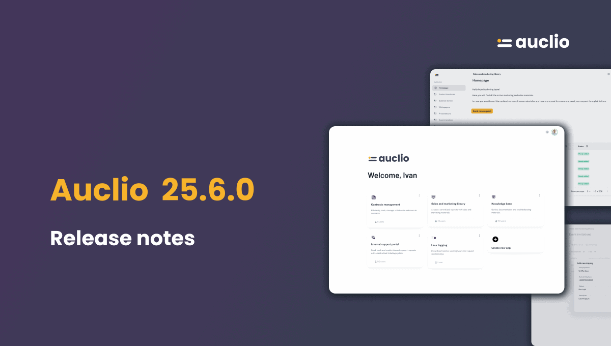 Auclio release notes: 25.6.0