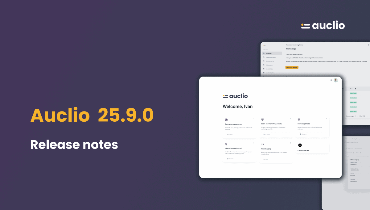 Auclio release notes: 25.9.0